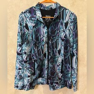 Barco One Women's Abstract Blue and Purple rain jacket activity athletic size L